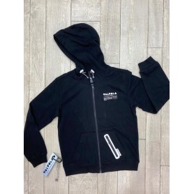 FELPA VALVOLA CON ZIP E CAPPUCCIO