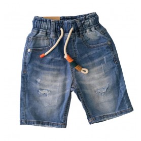 JEANS CORTO CON ELASTICO 3/7 ANNI