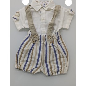 SALOPETTE CORTA IN COTONE 3/12 MESI