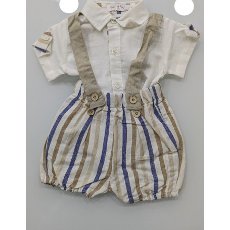 SALOPETTE CORTA IN COTONE 3/12 MESI