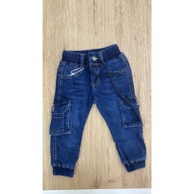 JEANS CON ELASTICO NEONATO 9/36 MESI