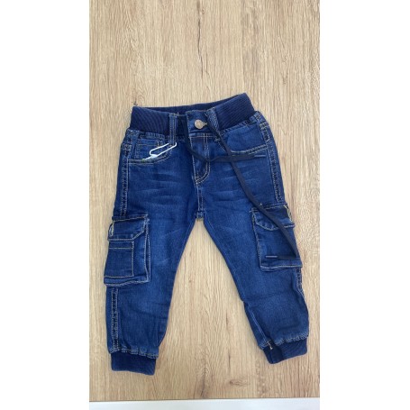 JEANS CON ELASTICO NEONATO 9/36 MESI