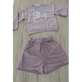 COMPLETO CON SHORTS E MAGLIONCINO