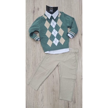 COMPLETO TRE PEZZI NEONATO 12/36 MESI