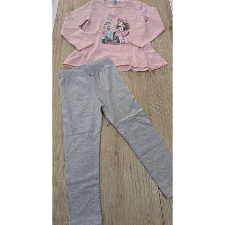COMPLETO CON LEGGINGS COTONE 3/7 ANNI
