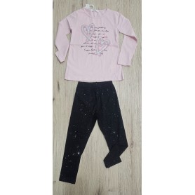 COMPLETO CON LEGGINGS LUNGO COTONE 4/12A