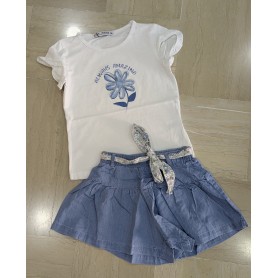 COMPLETO CON SHORTS IN JEANS 4/12A