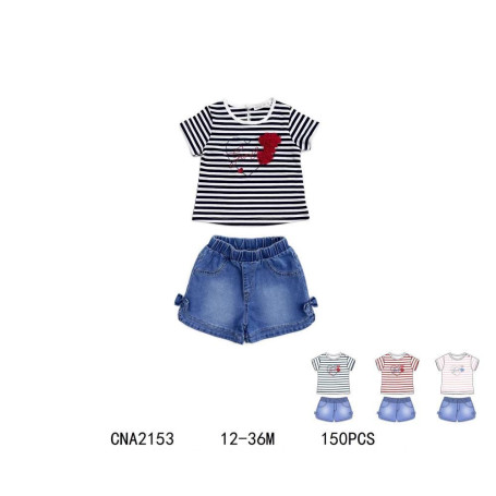 COMPLETO CORTO CON JEANS 12/36M
