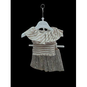 SHORTS CON BRILLANTINI NEONATA 9/36 MESI