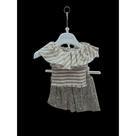 SHORTS CON BRILLANTINI NEONATA 9/36 MESI