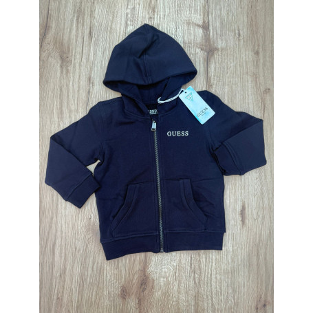 FELPA CON ZIP E CAPPUCCIO GARZATA GUESS