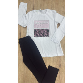 COMPLETO CON LEGGINGS LUNGO IN COTONE