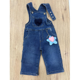 SALOPETTE LUNGA DI JEANS CON CHARMS