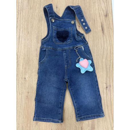 SALOPETTE LUNGA DI JEANS CON CHARMS