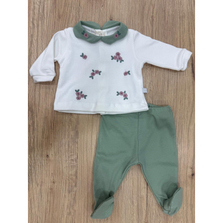 COMPLETO DUE PEZZI CALDO COTONE NEONATA