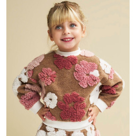 FELPA GIROCOLLO CON FIORI I.DO 3/8 ANNI