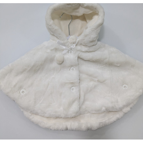 MANTELLA DI PELLICCIA CON CAPPUCCIO