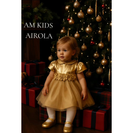 ABITO BABY IN TULLE CON FIORE