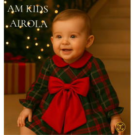 ABITO SCOZZESE NEONATA CON FIOCCO