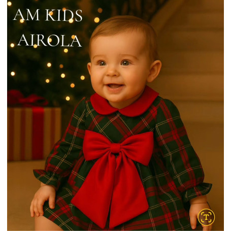 ABITO SCOZZESE NEONATA CON FIOCCO