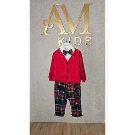 COMPLETO 4 PEZZI NEONATO SCOZZESE