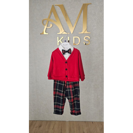 COMPLETO 4 PEZZI NEONATO SCOZZESE