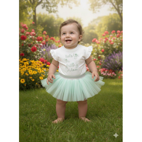 COMPLETO CON GONNA IN TULLE ATIVO 12/36M