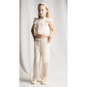 COMPLETO CON MERLETTO 2/6 ANNI