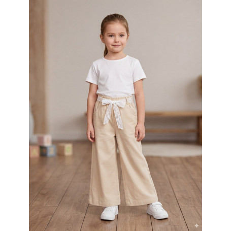 PANTALONE LARGO CON CINTURA 4/12A