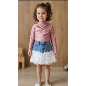 GONNELLINA IN JEANS CON MERLETTO 3/7A