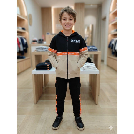 TUTA CON ZIP E CAPPUCCIO GARZATA 8/14A