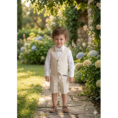 COMPLETO CON GILET,BERMUDA E PAPILLON