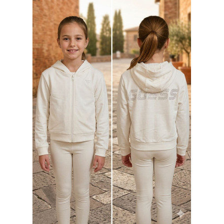 FELPA CON ZIP E CAPPUCCIO GUESS